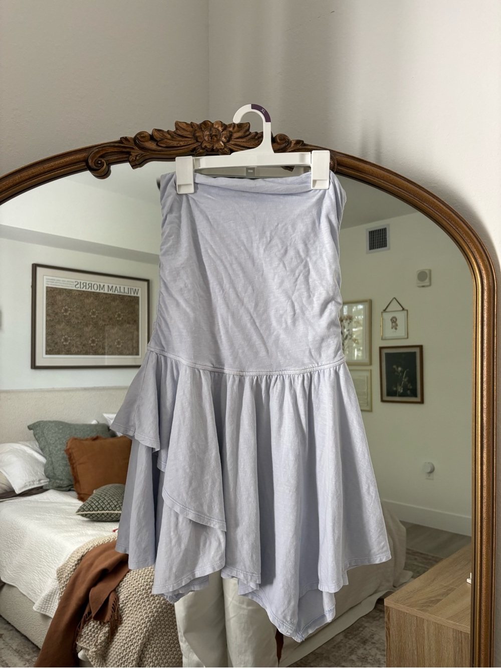 Aerie Lilac Asymmetric Strapless Mini Dress
